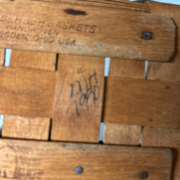 VTG Longaberger Small Market Basket with Green Weave - Picture 8 of 12